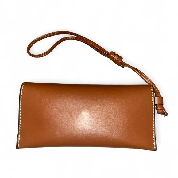 Celine Triomphe brown leather wristlet sunglasses hard case - Picture 4 of 4